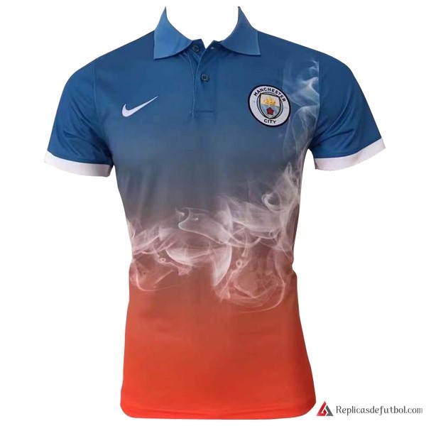 Polo Manchester City 2017-2018 Azul Naranja